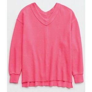 NWT Aerie wonder textured v-neck sweatshirt Size XL